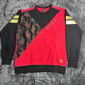 Imperious IMP Red, Black & Gold Abstract Sweatshirt Men's Size Medium